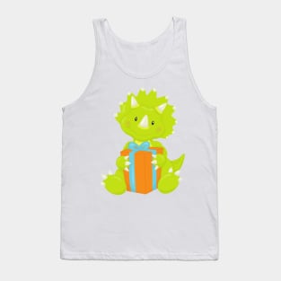 Birthday Dinosaur, Party Dinosaur, Party Hat, Gift Tank Top